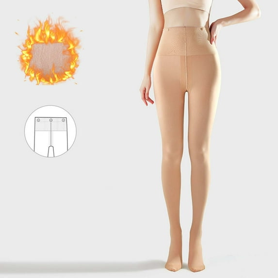 Sakmal Skin Colored Fleece Lined Tights Women Warm Pantyhose Winter Womens Tight