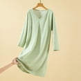thumbnail image 1 of Sakmal Plus Size Moomoo Nightgowns Women Long Sleeve Flannel Fleece Sleep Dress Green Nightgowns for Ladie Free Size, 1 of 7