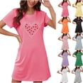 thumbnail image 1 of Sakmal Plus Size Moomoo Nightgownss Women Love Short Sleeve Valentines Moomoo Dress Heart Print Short Womens Nightgown L, 1 of 5