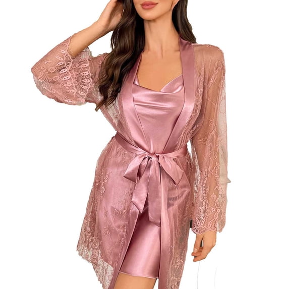 Sakmal Plus Size Nightgowns Women Pink Square Neck Lace Chemises Sleeveless Nightgowns for Women XL