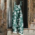 thumbnail image 1 of Sakmal Plus Size One Piece Jumpsuits for Women Sleeveless Cuffed Green Overalls Full Scoop Neck Floral Wide Leg Pants with Pockets, 1 of 5