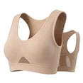 thumbnail image 1 of Sakmal Sports Bras Large Bust Racerback Stretchy Solid Back Smoothing Beige Womens Sports Bras L, 1 of 4