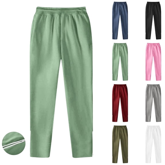 Sakmal Sweatpants Women High Waisted Wide Leg Boyfriend Pants Spring Green Running Solid Womens Sweatpants L