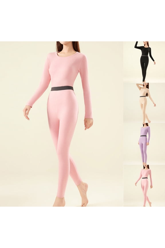 Plus Size Thermal Underwear Set Women Cotton Winter Sleepwear for Cold Weather Beige Womens Base Layer Sizes L-4XL