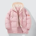 thumbnail image 1 of Sakmal Plus Size Winter Coats for Women Puffer Hooded Quilted Snow Down Coat Windproof Pink Windbreaker Jackets for Women, 1 of 5