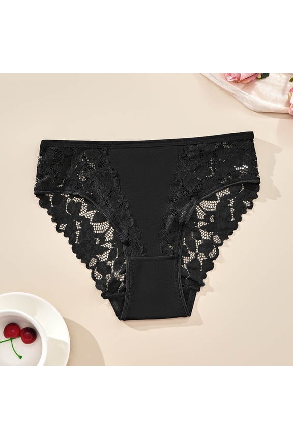 Plus Size Women Underwear Lace Briefs Butt Lifting Panties Black Soft Ladies Panties 4XL