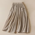 thumbnail image 1 of Sakmal Womens Capri Palazzo Pants Wide Leg Cotton Linen Boho Pants Spring Solid Lightweight Capris for Women L, 1 of 8