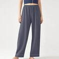 thumbnail image 1 of Sakmal Plus Size Womens Lounge Pants Wide Leg Cotton Pajama Bottoms Cozy Gray Ladies Sleep Pants with Pockets, 1 of 6