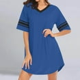thumbnail image 1 of Sakmal Plus Size Womens Moo Moo Nightgown Blue Short Lightweight Sleepwear Patchwork Short Sleeve Nightgowns for Women, 1 of 7