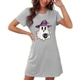 thumbnail image 1 of Sakmal Plus Size Womens Moomoo Nightgowns Short Comfy Gray Halloween Nightwear Short Sleeve Witch Hat Print Nightgowns for Women, 1 of 5