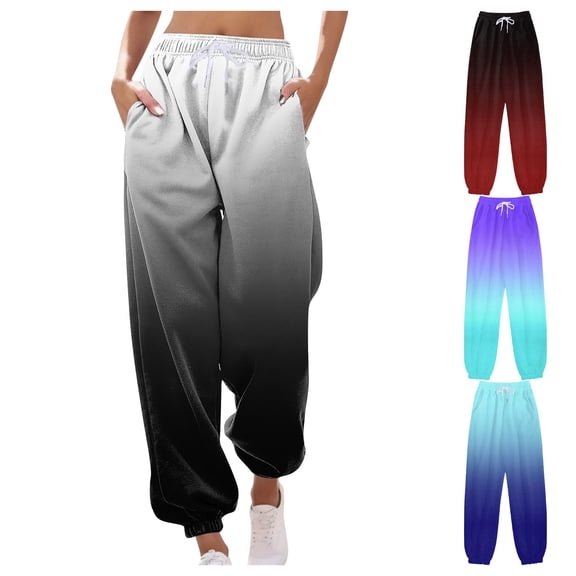Sakmal Plus Size Womens Sweatpants Gray Baggy Joggers Pants 30" Inseam Graphic Hiking Joggers for Women L