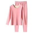 thumbnail image 1 of Sakmal Plus Size Womens Thermal Underwear Set Winter Loungewear Pink Warm Womens Base Layer Sizes M-3XL, 1 of 4