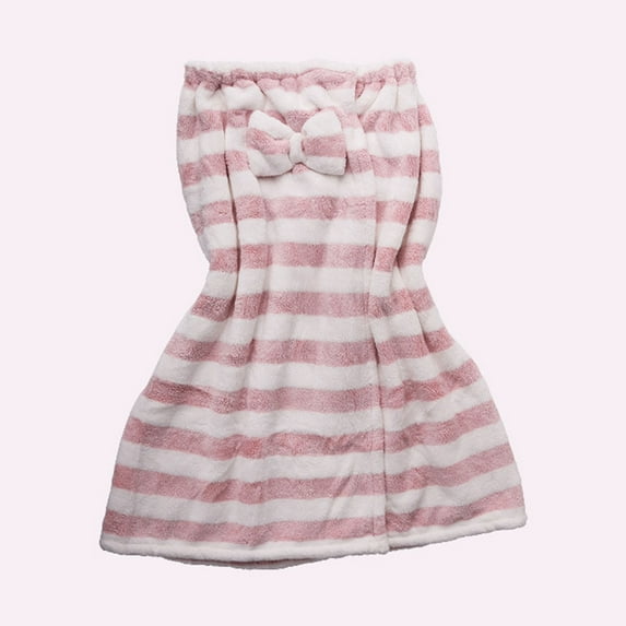 Sakmal Plush Womens Robes Towel Robe Knit Short Fleece Loungewear for Women Cozy Pink Women Robe