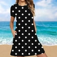 thumbnail image 1 of Sakmal Polka Dot Plus Size Summer Dresses Basic Loose Fit Short Sleeve Comfort Fit Black Long Sundress, 1 of 5