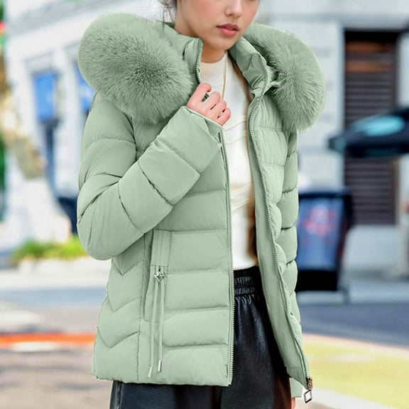 Sakmal Puffer Jackets for Women Hooded Quilted Oversized Down Jackets Green Long Lightweight Parka Overcoat Coats for Women