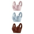 thumbnail image 1 of Sakmal Push Up Women's Bras Bralette Side Smoothing Brown Lace Plunge Ladies Bras 6X,3-Pack, 1 of 4