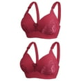 thumbnail image 1 of Sakmal Push Up Womens Bra Everyday Bras Breathable Red Floral Comfort 2 Pack Bra for Ladies, 1 of 2