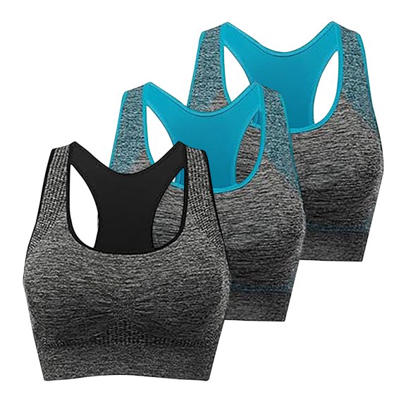 Sakmal Push Up Womens Sports Bras Racerback Gym Ladies Sports Bras L,3-Pack