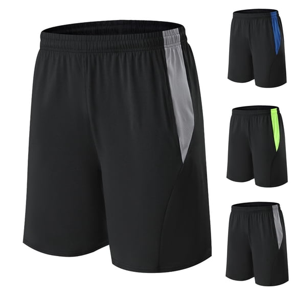 Sakmal Quick Dry Mens Athletic Shorts Gym Workout Knee Length with Pockets Summer Blue 9 Inch Solid Mens Shorts L