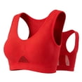 thumbnail image 1 of Sakmal Racerback Sports Bras Wireless Compression Red Breathable Solid Sports Bras for Women L, 1 of 4