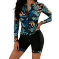 thumbnail image 1 of Sakmal Rash Guards Womens Swimsuits Full Coverage Athletci Plus Size Swimwear Hawaiian Floral Black Womens Swimsuits L, 1 of 6