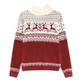 thumbnail image 1 of Sakmal Red Ladies Sweaters Turtleneck Lightweight Holiday Christmas Graphic Streetwear Ladies Sweaters L, 1 of 5