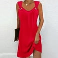 thumbnail image 1 of Sakmal Red Spring Dresses Midi Elegant Tank Shift Dress Sleeveless Scoop Neck Dresses for Women, 1 of 5