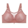 thumbnail image 1 of Sakmal Red Womens Bras Under $10 Wireless Lightly Lined Lace Full-Coverage Push-Up Bra Bras for Ladies, 1 of 2