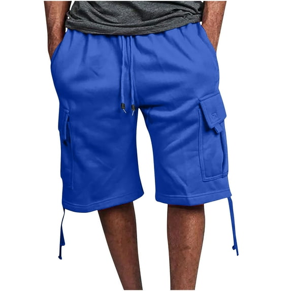 Sakmal Running Shorts for Men Blue Cargo Solid with Pockets Available in Big & Tall