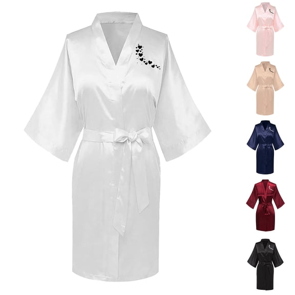 Sakmal Satin Robes for Women Long Lightweight Loungewear for Women Red House Women Robe L