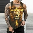 thumbnail image 1 of Sakmal Scoop Neck Men'S Tank Tops Yellow Yellow Stringer Lion Graphic Camisole Lightweight Muscle Men Sleeveless T Shirts, 1 of 7