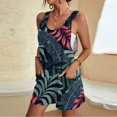 thumbnail image 1 of Sakmal Scoop Neck Rompers for Women 2025 Sleeveless Red Tropical Vacation Outfits Short Jumpsuits Floral Rompers, 1 of 5