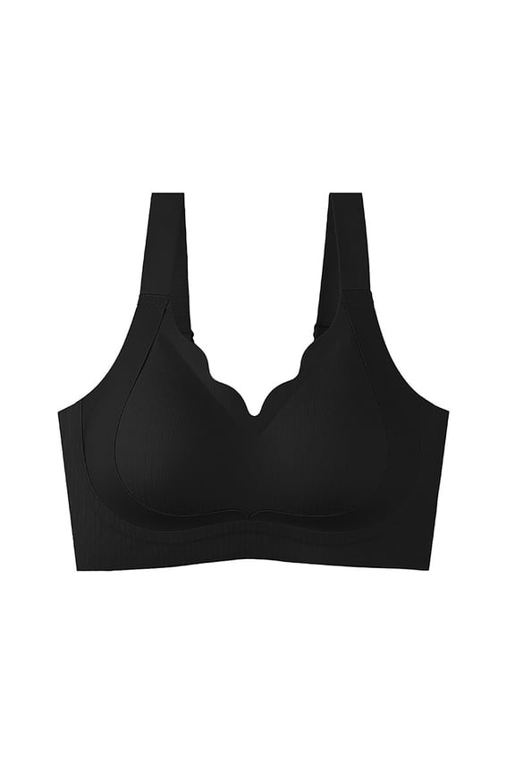 Seamless Bralettes for Women Wireless Comfort Black Bras for Ladies 4X