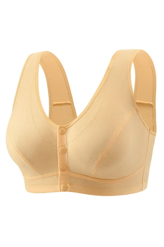 Seamless Bras Women Front Closure Bralette Everyday Beige Lightly Lined Ladies T-Shirt Bras 5X