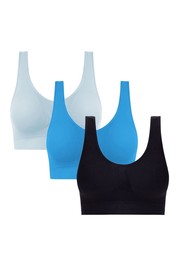 Seamless Sports Bras for Women Large Bust High Impact Sports Bras for Ladie 2X,3-Pack