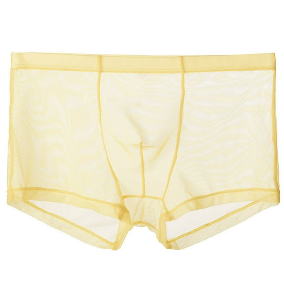 Sakmal Seamless Women's Underwear Plus Size Boxers Boyshorts Panties Yellow Stretch Womens Panties L