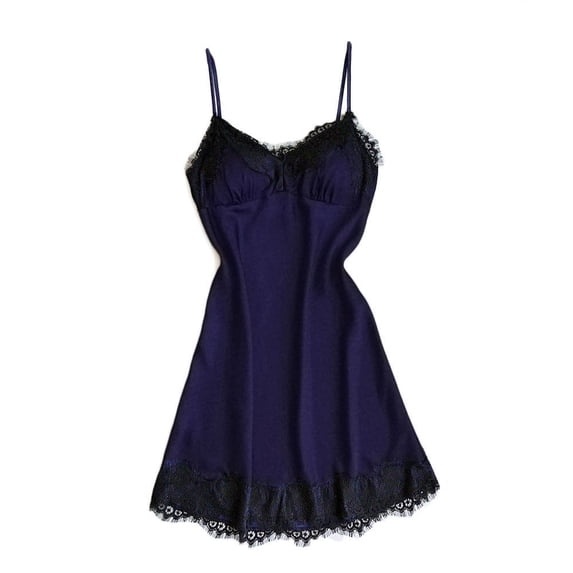 Sakmal Night dress for Women Chemises Lace Pajama Dress Sleeveless Blue Chemises for Women