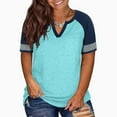 thumbnail image 1 of Sakmal Shirts Women's Oversized V-Neck Short Sleeve Fashion Shirts T-Shirts Women's Tops, 1 of 7