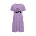 thumbnail image 1 of Sakmal Short Sleeve Moo Moos for Women Nightgown Plus Size Love Print Sleepwear Crew Neck Cute Ladies Nightgown 5XL, 1 of 4