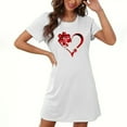 thumbnail image 1 of Sakmal Short Sleeve Moomoo Womens Nightgowns Plus Size Love Valentines Nightshirt Heart Print Short Womens Nightgown L, 1 of 5