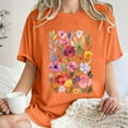 thumbnail image 1 of Sakmal Short Sleeve Summer Tops for Women Crew Neck Orange Graphic Loose Fit Tunic Ladies Shirts, 1 of 7