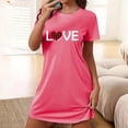 thumbnail image 1 of Sakmal Short Women Moomoo Nightgowns Comfy Pink Mumu Dress Short Sleeve Love Print Nightgowns for Women, 1 of 5