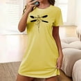 thumbnail image 1 of Sakmal Short Womens Moo Moo Nightgown Yellow Casual Sleep Dress Print Short Sleeve Nightgowns for Women, 1 of 5
