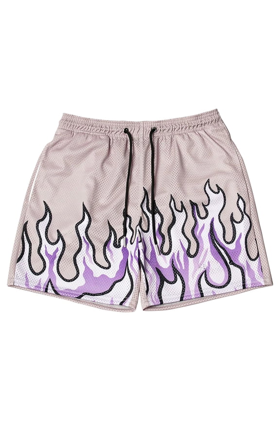 Shorts Men Bermuda Board Stretch Summer Graphic 7 Inch Purple Mens Shorts M