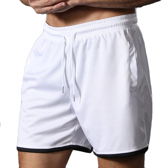 Sakmal Shorts Men Bermuda with Pockets Solid White 7 Inch Lightweight Mens Shorts 2XL