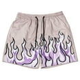 thumbnail image 1 of Sakmal Shorts Men Board Bermuda Elastic Waist 7 Inch Lightweight Graphic Purple Mens Shorts L, 1 of 4