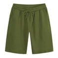 thumbnail image 1 of Sakmal Shorts Men Board Knee Length Bermuda with Pockets Beach Green 9 Inch Solid Mens Shorts S, 1 of 4