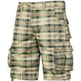 thumbnail image 1 of Sakmal Shorts Men Cotton Khaki Cargo Wide Leg 9 Inch Yellow Vacation Plaid Shorts for Men L, 1 of 5