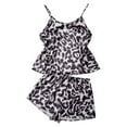 thumbnail image 1 of Sakmal Shorts Pant Womens Pajama Sets Black Sleeveless Comfy Leopard Print Camisole Ladies Sleepwear, 1 of 7