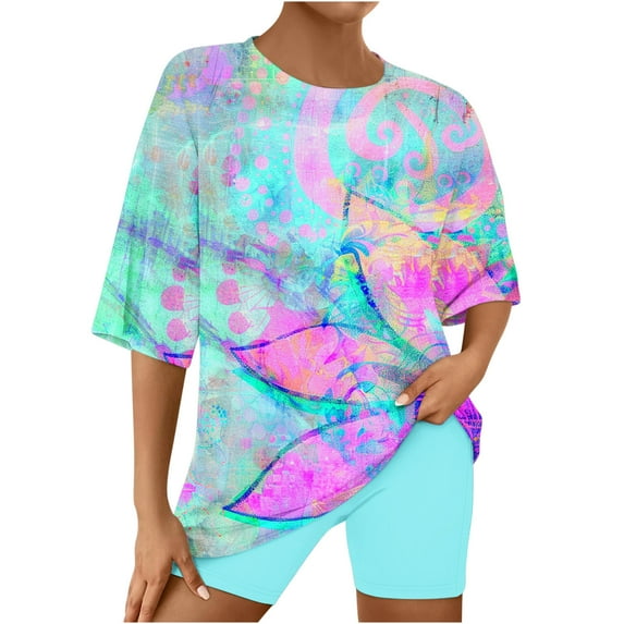 Sakmal Shorts Pant Womens Pajama Sets Elbow-Length Comfy Loose Fit Graphic Ladies Pajamas